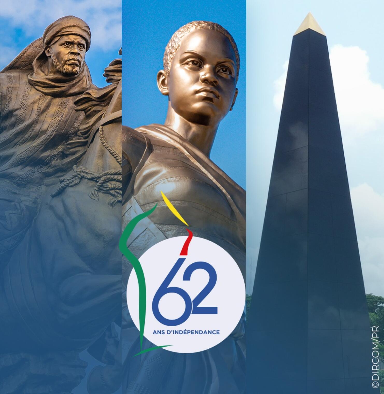 Les trois monuments dévoilés le 31 juillet 2022 par le Chef de l'État